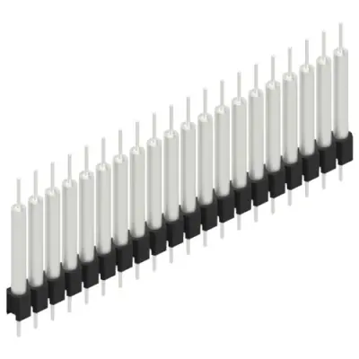 Pin header, 20 pole, pitch 2.54 mm, straight, black, MK 14 X 3 20 Z - 1
