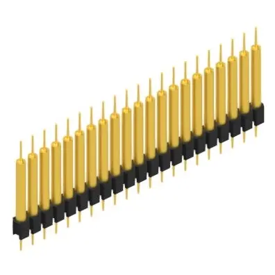 Pin header, 21 pole, pitch 2.54 mm, straight, black, MK 14 X 3 21 G - 1