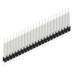 Pin header, 23 pole, pitch 2.54 mm, straight, black, MK 14 X 3 23 Z