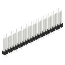 Pin header, 24 pole, pitch 2.54 mm, straight, black, MK 14 X 3 24 Z