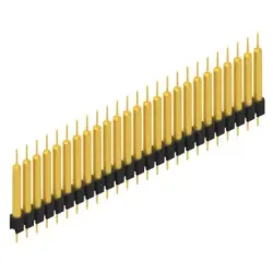 Pin header, 25 pole, pitch 2.54 mm, straight, black, MK 14 X 3 25 G