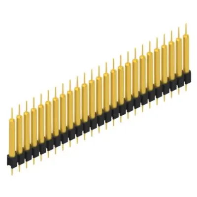 Pin header, 25 pole, pitch 2.54 mm, straight, black, MK 14 X 3 25 G - 1