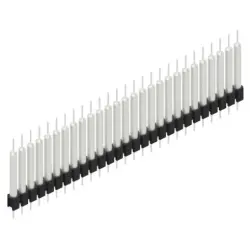 Pin header, 27 pole, pitch 2.54 mm, straight, black, MK 14 X 3 27 Z