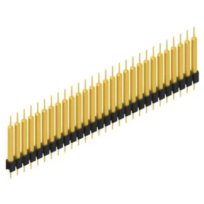 Pin header, 28 pole, pitch 2.54 mm, straight, black, MK 14 X 3 28 G - 1