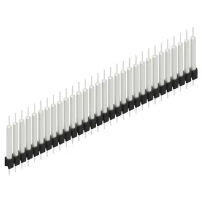 Pin header, 30 pole, pitch 2.54 mm, straight, black, MK 14 X 3 30 Z - 1