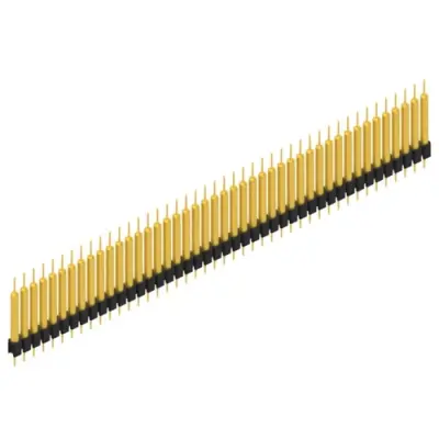 Pin header, 44 pole, pitch 2.54 mm, straight, black, MK 14 X 3 44 G - 1