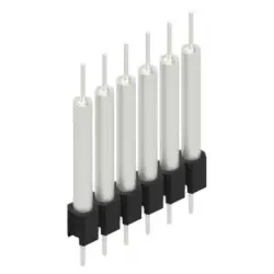 Pin header, 6 pole, pitch 2.54 mm, straight, black, MK 14 X 3 6 Z