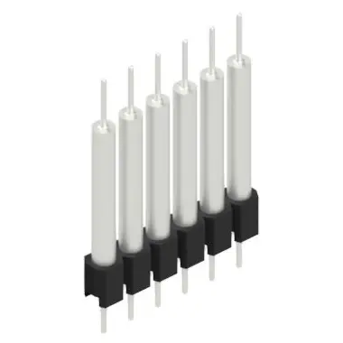 Pin header, 6 pole, pitch 2.54 mm, straight, black, MK 14 X 3 6 Z - 1