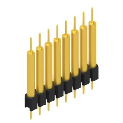 Pin header, 8 pole, pitch 2.54 mm, straight, black, MK 14 X 3 8 G - 1