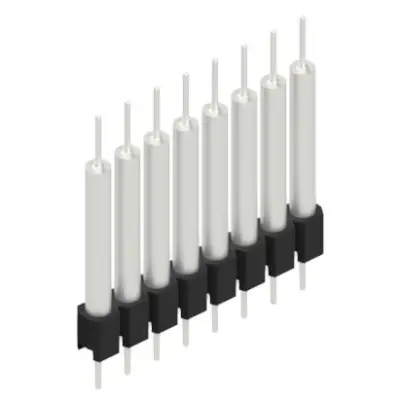 Pin header, 8 pole, pitch 2.54 mm, straight, black, MK 14 X 3 8 Z - 1