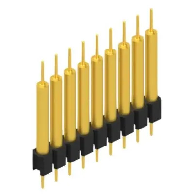 Pin header, 9 pole, pitch 2.54 mm, straight, black, MK 14 X 3 9 G - 1