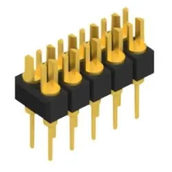 Pin header, 10 pole, pitch 2.54 mm, straight, black, MK 202 10 G