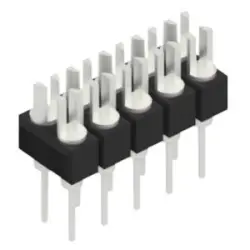 Pin header, 10 pole, pitch 2.54 mm, straight, black, MK 202 10 Z