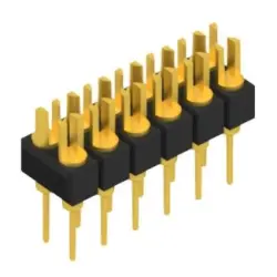 Pin header, 12 pole, pitch 2.54 mm, straight, black, MK 202 12 G
