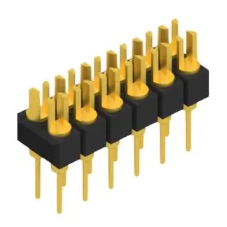 Pin header, 12 pole, pitch 2.54 mm, straight, black, MK 202 12 G - 1