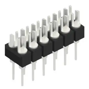 Pin header, 12 pole, pitch 2.54 mm, straight, black, MK 202 12 Z - 1