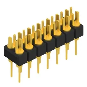 Pin header, 14 pole, pitch 2.54 mm, straight, black, MK 202 14 G - 1