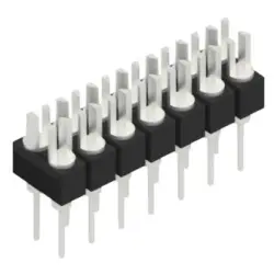 Pin header, 14 pole, pitch 2.54 mm, straight, black, MK 202 14 Z