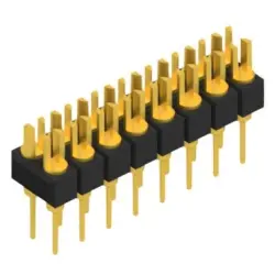 Pin header, 16 pole, pitch 2.54 mm, straight, black, MK 202 16 G