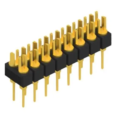 Pin header, 16 pole, pitch 2.54 mm, straight, black, MK 202 16 G - 1