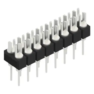 Pin header, 16 pole, pitch 2.54 mm, straight, black, MK 202 16 Z - 1