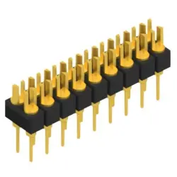 Pin header, 18 pole, pitch 2.54 mm, straight, black, MK 202 18 G