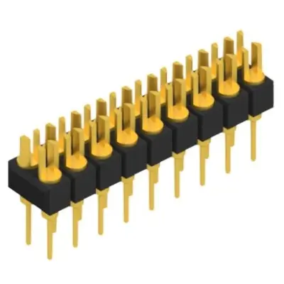 Pin header, 18 pole, pitch 2.54 mm, straight, black, MK 202 18 G - 1