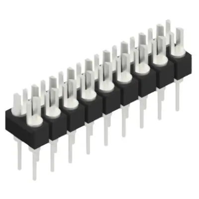 Pin header, 18 pole, pitch 2.54 mm, straight, black, MK 202 18 Z - 1