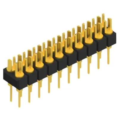 Pin header, 20 pole, pitch 2.54 mm, straight, black, MK 202 20 G - 1