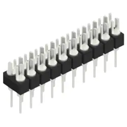Pin header, 20 pole, pitch 2.54 mm, straight, black, MK 202 20 Z