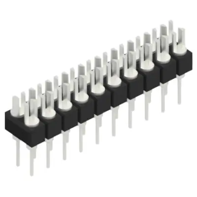 Pin header, 20 pole, pitch 2.54 mm, straight, black, MK 202 20 Z - 1
