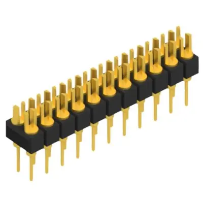 Pin header, 22 pole, pitch 2.54 mm, straight, black, MK 202 22 G - 1