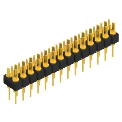 Pin header, 28 pole, pitch 2.54 mm, straight, black, MK 202 28 G - 1