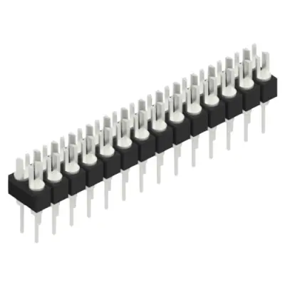 Pin header, 28 pole, pitch 2.54 mm, straight, black, MK 202 28 Z - 1