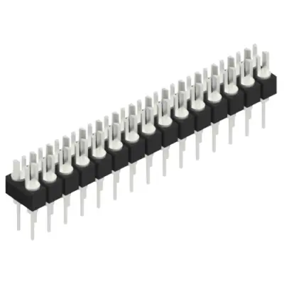 Pin header, 30 pole, pitch 2.54 mm, straight, black, MK 202 30 Z - 1