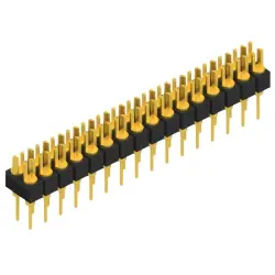 Pin header, 32 pole, pitch 2.54 mm, straight, black, MK 202 32 G