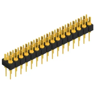 Pin header, 32 pole, pitch 2.54 mm, straight, black, MK 202 32 G - 1