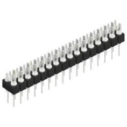 Pin header, 32 pole, pitch 2.54 mm, straight, black, MK 202 32 Z