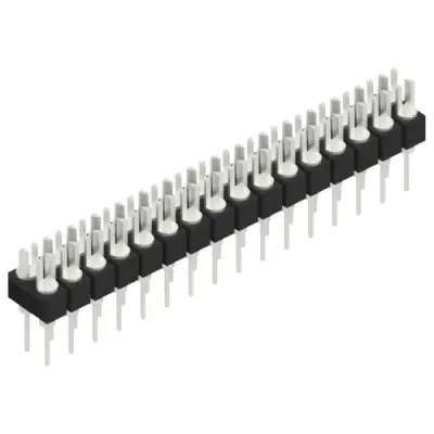 Pin header, 32 pole, pitch 2.54 mm, straight, black, MK 202 32 Z - 1