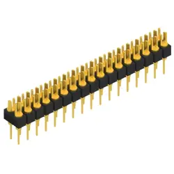 Pin header, 34 pole, pitch 2.54 mm, straight, black, MK 202 34 G
