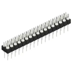 Pin header, 34 pole, pitch 2.54 mm, straight, black, MK 202 34 Z