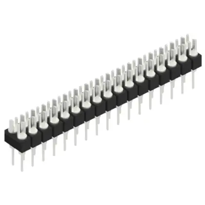Pin header, 34 pole, pitch 2.54 mm, straight, black, MK 202 34 Z - 1