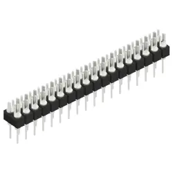 Pin header, 36 pole, pitch 2.54 mm, straight, black, MK 202 36 Z