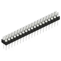 Pin header, 38 pole, pitch 2.54 mm, straight, black, MK 202 38 Z