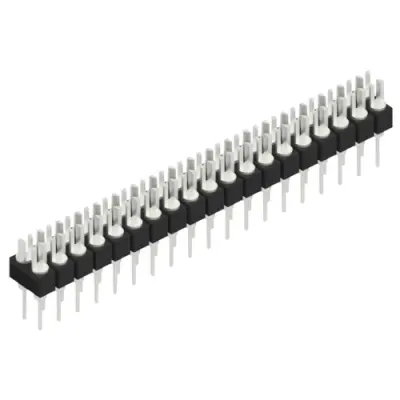 Pin header, 38 pole, pitch 2.54 mm, straight, black, MK 202 38 Z - 1