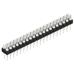 Pin header, 40 pole, pitch 2.54 mm, straight, black, MK 202 40 Z