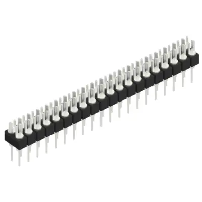 Pin header, 40 pole, pitch 2.54 mm, straight, black, MK 202 40 Z - 1
