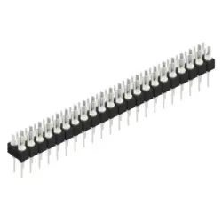 Pin header, 44 pole, pitch 2.54 mm, straight, black, MK 202 44 Z