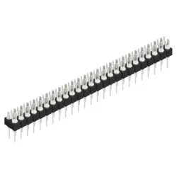 Pin header, 50 pole, pitch 2.54 mm, straight, black, MK 202 50 Z