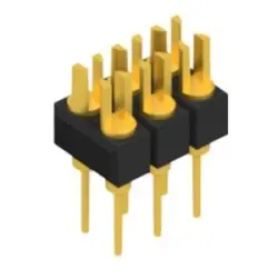 Pin header, 6 pole, pitch 2.54 mm, straight, black, MK 202 6 G